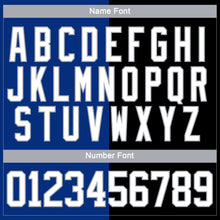 Laden Sie das Bild in den Galerie-Viewer, Uksn Individuelles Schwarz Weiß Royalblau-Grau Split-Fashion Eishockey-Trikot mit Schnürkragen