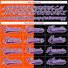 Laden Sie das Bild in den Galerie-Viewer, Uksn Individuelles Schwarz Violett Orange-Weiß Split-Fashion Eishockey-Trikot mit Schnürkragen