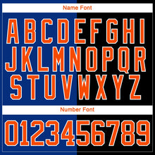 Laden Sie das Bild in den Galerie-Viewer, Uksn Individuelles Schwarz Orange Royalblau-Weiß Split-Fashion Eishockey-Trikot mit Schnürkragen