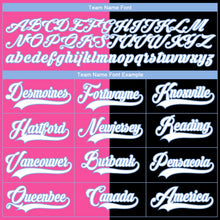 Laden Sie das Bild in den Galerie-Viewer, Uksn Individuelles Schwarz Weiß Pink-Hellblau Split-Fashion Eishockey-Trikot mit Schnürkragen