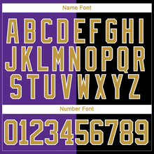 Laden Sie das Bild in den Galerie-Viewer, Uksn Individuelles Schwarz Altgold Violett-Weiß Split-Fashion Eishockey-Trikot mit Schnürkragen