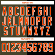 Laden Sie das Bild in den Galerie-Viewer, Uksn Individuelles Schwarz Orange Oliv-Weiß Split-Fashion Eishockey-Trikot mit Schnürkragen