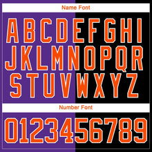 Laden Sie das Bild in den Galerie-Viewer, Uksn Individuelles Schwarz Orange Violett-Weiß Split-Fashion Eishockey-Trikot mit Schnürkragen