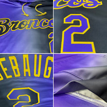Laden Sie das Bild in den Galerie-Viewer, Uksn Individuelles Bestickt Schwarz Violett-Gold Farbverlauf Mode Sport Pullover Sweatshirt Hoodie
