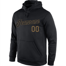 Laden Sie das Bild in den Galerie-Viewer, Uksn Individuelles Bestickt Schwarz Schwarz-Altgold Sport Pullover Sweatshirt Hoodie