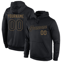 Laden Sie das Bild in den Galerie-Viewer, Uksn Individuelles Bestickt Schwarz Schwarz-Altgold Sport Pullover Sweatshirt Hoodie