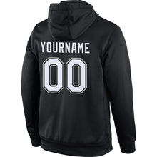 Laden Sie das Bild in den Galerie-Viewer, Uksn Individuelles Bestickt Schwarz Weiß-Grau Sport Pullover Sweatshirt Hoodie