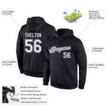 Laden Sie das Bild in den Galerie-Viewer, Uksn Individuelles Bestickt Schwarz Weiß-Grau Sport Pullover Sweatshirt Hoodie