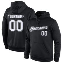 Laden Sie das Bild in den Galerie-Viewer, Uksn Individuelles Bestickt Schwarz Weiß-Grau Sport Pullover Sweatshirt Hoodie