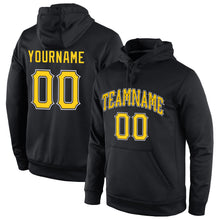 Laden Sie das Bild in den Galerie-Viewer, Uksn Individuelles Bestickt Schwarz Gold-Weiß Sport Pullover Sweatshirt Hoodie