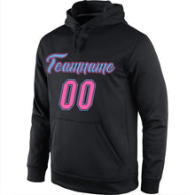 Laden Sie das Bild in den Galerie-Viewer, Uksn Individuelles Bestickt Schwarz Pink-Hellblau Sport Pullover Sweatshirt Hoodie