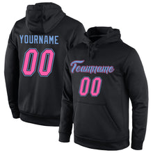 Laden Sie das Bild in den Galerie-Viewer, Uksn Individuelles Bestickt Schwarz Pink-Hellblau Sport Pullover Sweatshirt Hoodie