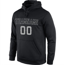 Laden Sie das Bild in den Galerie-Viewer, Uksn Individuelles Bestickt Schwarz Schwarz-Grau Sport Pullover Sweatshirt Hoodie