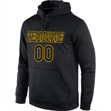 Laden Sie das Bild in den Galerie-Viewer, Uksn Individuelles Bestickt Schwarz Schwarz-Gold Sport Pullover Sweatshirt Hoodie