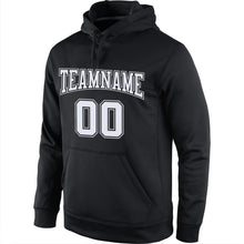 Laden Sie das Bild in den Galerie-Viewer, Uksn Individuelles Bestickt Schwarz Weiß-Grau Sport Pullover Sweatshirt Hoodie