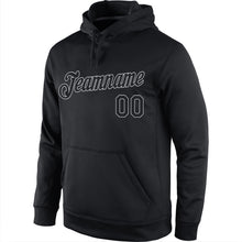Laden Sie das Bild in den Galerie-Viewer, Uksn Individuelles Bestickt Schwarz Schwarz-Grau Sport Pullover Sweatshirt Hoodie
