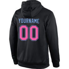 Laden Sie das Bild in den Galerie-Viewer, Uksn Individuelles Bestickt Schwarz Pink-Hellblau Sport Pullover Sweatshirt Hoodie