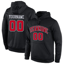 Laden Sie das Bild in den Galerie-Viewer, Uksn Individuelles Bestickt Schwarz Rot-Weiß Sport Pullover Sweatshirt Hoodie