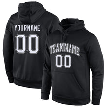 Laden Sie das Bild in den Galerie-Viewer, Uksn Individuelles Bestickt Schwarz Weiß-Grau Sport Pullover Sweatshirt Hoodie