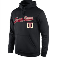 Laden Sie das Bild in den Galerie-Viewer, Uksn Individuelles Bestickt Schwarz Karmesinrot-Creme Sport Pullover Sweatshirt Hoodie
