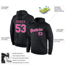 Laden Sie das Bild in den Galerie-Viewer, Uksn Individuelles Bestickt Schwarz Pink-Weiß Sport Pullover Sweatshirt Hoodie