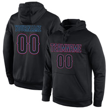 Laden Sie das Bild in den Galerie-Viewer, Uksn Individuelles Bestickt Schwarz Schwarz-Puderblau Sport Pullover Sweatshirt Hoodie