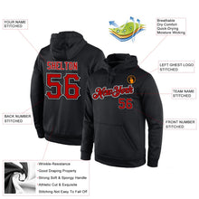 Laden Sie das Bild in den Galerie-Viewer, Uksn Individuelles Bestickt Schwarz Rot-Weiß Sport Pullover Sweatshirt Hoodie