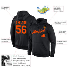 Laden Sie das Bild in den Galerie-Viewer, Uksn Individuelles Bestickt Schwarz Orange Sport Pullover Sweatshirt Hoodie