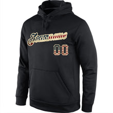 Laden Sie das Bild in den Galerie-Viewer, Uksn Individuelles Bestickt Schwarz Vintage USA Flagge-Creme Sport Pullover Sweatshirt Hoodie