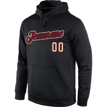 Laden Sie das Bild in den Galerie-Viewer, Uksn Individuelles Bestickt Schwarz Karmesinrot-Creme Sport Pullover Sweatshirt Hoodie