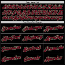 Laden Sie das Bild in den Galerie-Viewer, Uksn Individuelles Bestickt Schwarz Karmesinrot-Creme Sport Pullover Sweatshirt Hoodie