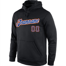 Laden Sie das Bild in den Galerie-Viewer, Uksn Individuelles Bestickt Schwarz Royalblau-Orange Sport Pullover Sweatshirt Hoodie