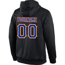 Laden Sie das Bild in den Galerie-Viewer, Uksn Individuelles Bestickt Schwarz Royalblau-Orange Sport Pullover Sweatshirt Hoodie
