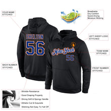 Laden Sie das Bild in den Galerie-Viewer, Uksn Individuelles Bestickt Schwarz Royalblau-Orange Sport Pullover Sweatshirt Hoodie