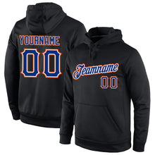 Laden Sie das Bild in den Galerie-Viewer, Uksn Individuelles Bestickt Schwarz Royalblau-Orange Sport Pullover Sweatshirt Hoodie