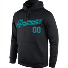 Laden Sie das Bild in den Galerie-Viewer, Uksn Individuelles Bestickt Schwarz Aqua Sport Pullover Sweatshirt Hoodie