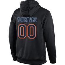 Laden Sie das Bild in den Galerie-Viewer, Uksn Individuelles Bestickt Schwarz Schwarz-Orange Sport Pullover Sweatshirt Hoodie