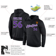 Laden Sie das Bild in den Galerie-Viewer, Uksn Individuelles Bestickt Schwarz Violett-Weiß Sport Pullover Sweatshirt Hoodie