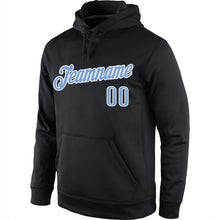 Laden Sie das Bild in den Galerie-Viewer, Uksn Individuelles Bestickt Schwarz Hellblau-Weiß Sport Pullover Sweatshirt Hoodie