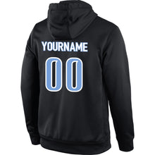Laden Sie das Bild in den Galerie-Viewer, Uksn Individuelles Bestickt Schwarz Hellblau-Weiß Sport Pullover Sweatshirt Hoodie
