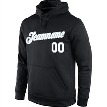 Laden Sie das Bild in den Galerie-Viewer, Uksn Individuelles Bestickt Schwarz Weiß-Silber Sport Pullover Sweatshirt Hoodie