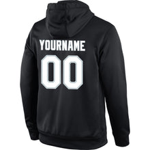 Laden Sie das Bild in den Galerie-Viewer, Uksn Individuelles Bestickt Schwarz Weiß-Silber Sport Pullover Sweatshirt Hoodie