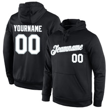 Laden Sie das Bild in den Galerie-Viewer, Uksn Individuelles Bestickt Schwarz Weiß-Silber Sport Pullover Sweatshirt Hoodie