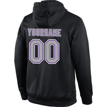 Laden Sie das Bild in den Galerie-Viewer, Uksn Individuelles Bestickt Schwarz Grau-Violett Sport Pullover Sweatshirt Hoodie