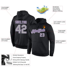 Laden Sie das Bild in den Galerie-Viewer, Uksn Individuelles Bestickt Schwarz Grau-Violett Sport Pullover Sweatshirt Hoodie