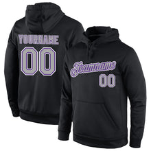 Laden Sie das Bild in den Galerie-Viewer, Uksn Individuelles Bestickt Schwarz Grau-Violett Sport Pullover Sweatshirt Hoodie