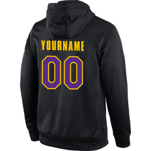Laden Sie das Bild in den Galerie-Viewer, Uksn Individuelles Bestickt Schwarz Violett-Gold Sport Pullover Sweatshirt Hoodie