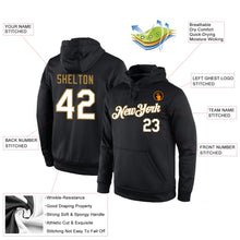 Laden Sie das Bild in den Galerie-Viewer, Uksn Individuelles Bestickt Schwarz Weiß-Altgold Sport Pullover Sweatshirt Hoodie