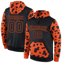 Laden Sie das Bild in den Galerie-Viewer, Uksn Individuelles Bestickt Schwarz Schwarz-Orange Sport Pullover Sweatshirt Hoodie