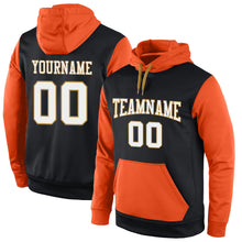 Laden Sie das Bild in den Galerie-Viewer, Uksn Individuelles Bestickt Schwarz Weiß-Orange Sport Pullover Sweatshirt Hoodie